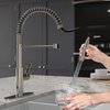 Anzzi Touchless PullDown Faucet with Fan Sprayer, Brushed Nickel KF-AZ303BN